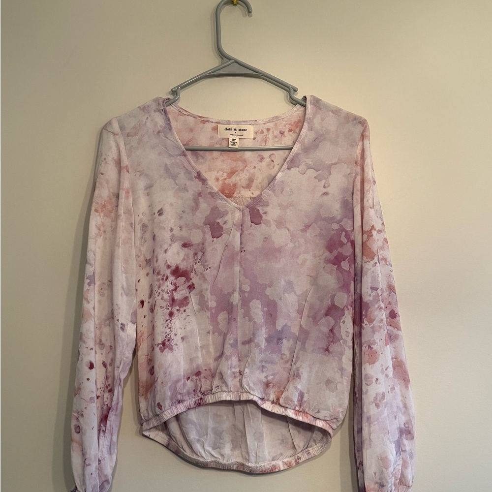 Anthropologie Women's Pink and Purple Blouse